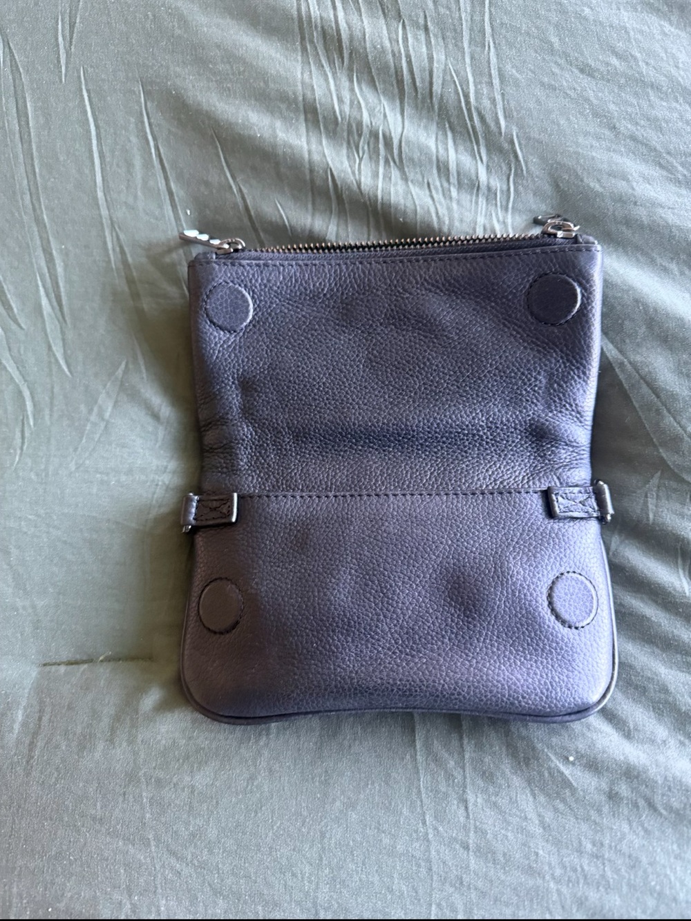 Zadig & Voltaire Black Textured Wing-Emblem Chain Crossbody - Picture 5 of 5